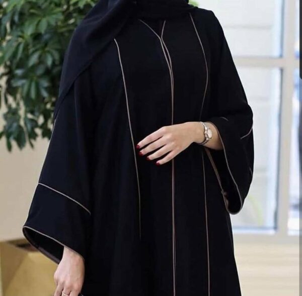 Classic Black Lace Nida Abaya – Elegant Modest Wear with Lace Accents